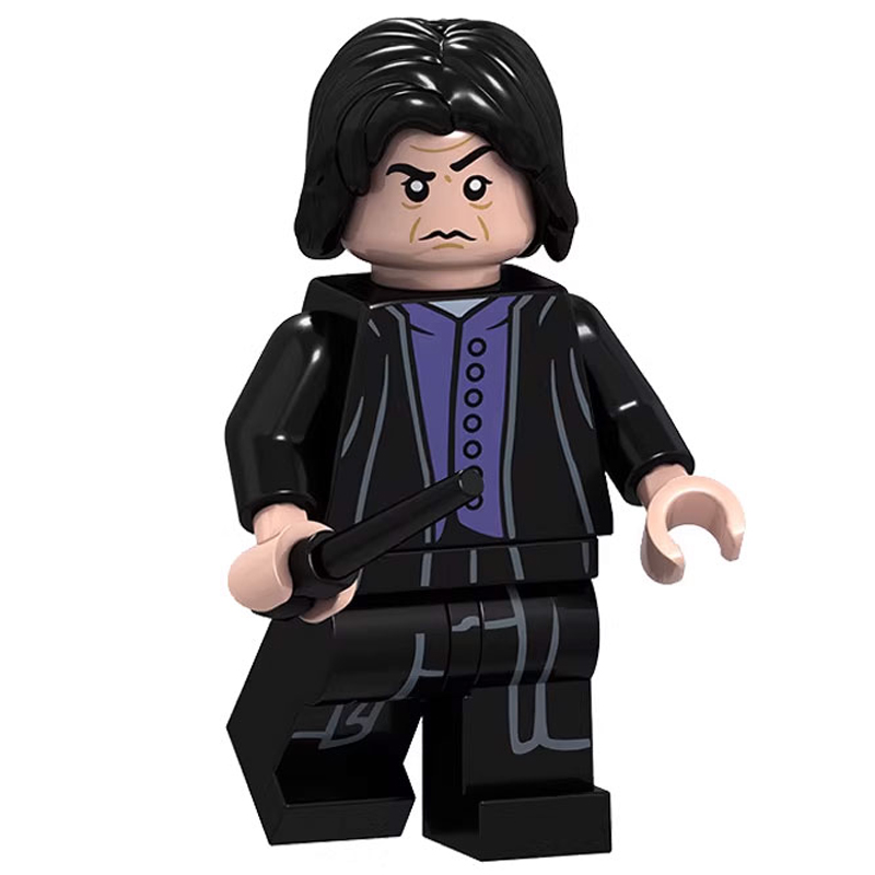 Harry Potter Severus Snape Custom Minifigure Holding Wand Standing Pose High-quality ABS plastic precision injection molding compatible with building bricks
