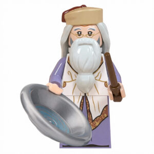 Harry Potter Albus Dumbledore Custom Minifigure Holding Pensieve Magic Wand Collectible Universe Compatible with Building Bricks