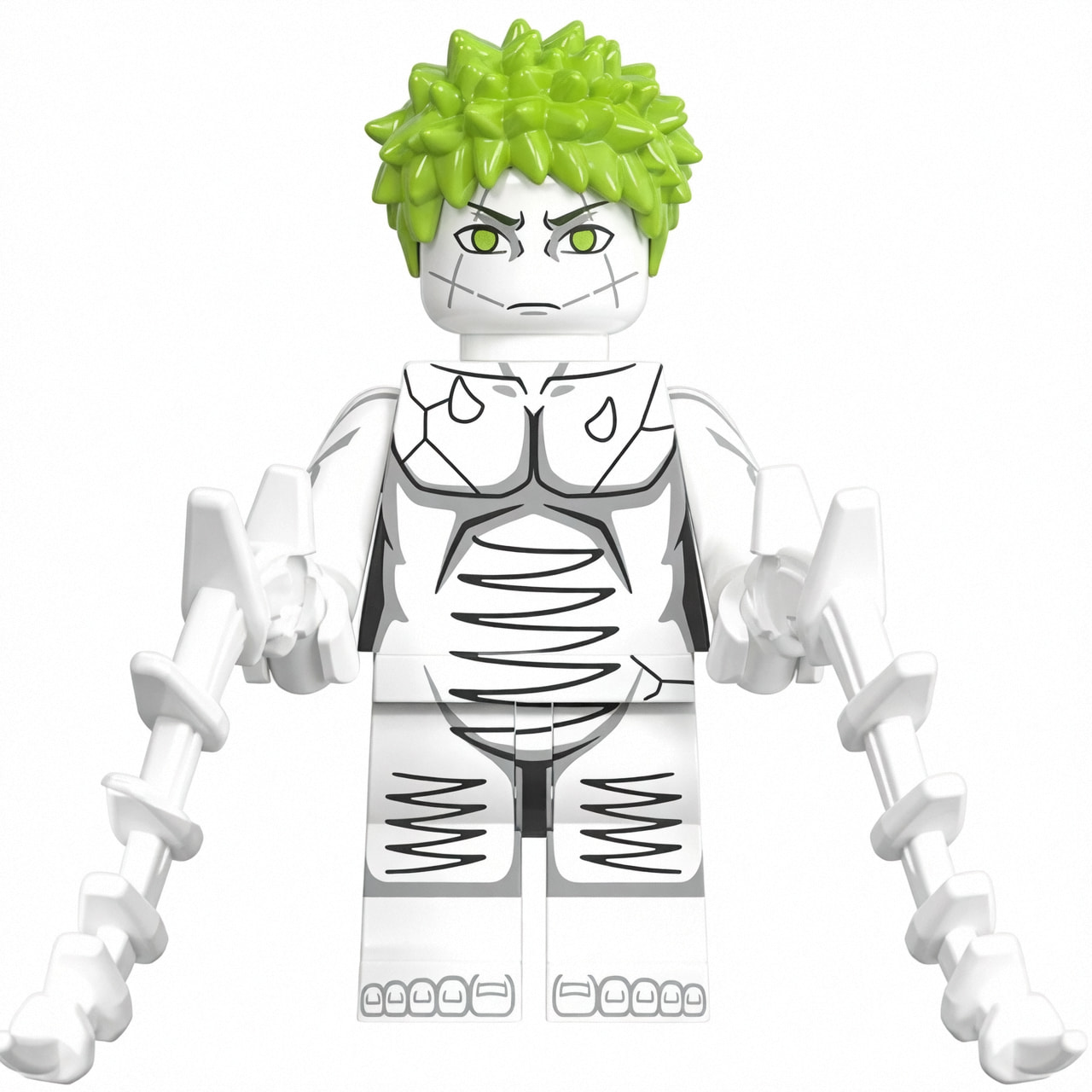 Naruto White Zetsu Custom Minifigure Akatsuki Spy Stealth Mode High-Quality ABS Plastic Hand-Assembled
