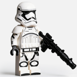 Star Wars First Order Stormtrooper Custom Minifigure Holding Blaster Standing High-Quality ABS Plastic Compatible with Building Bricks