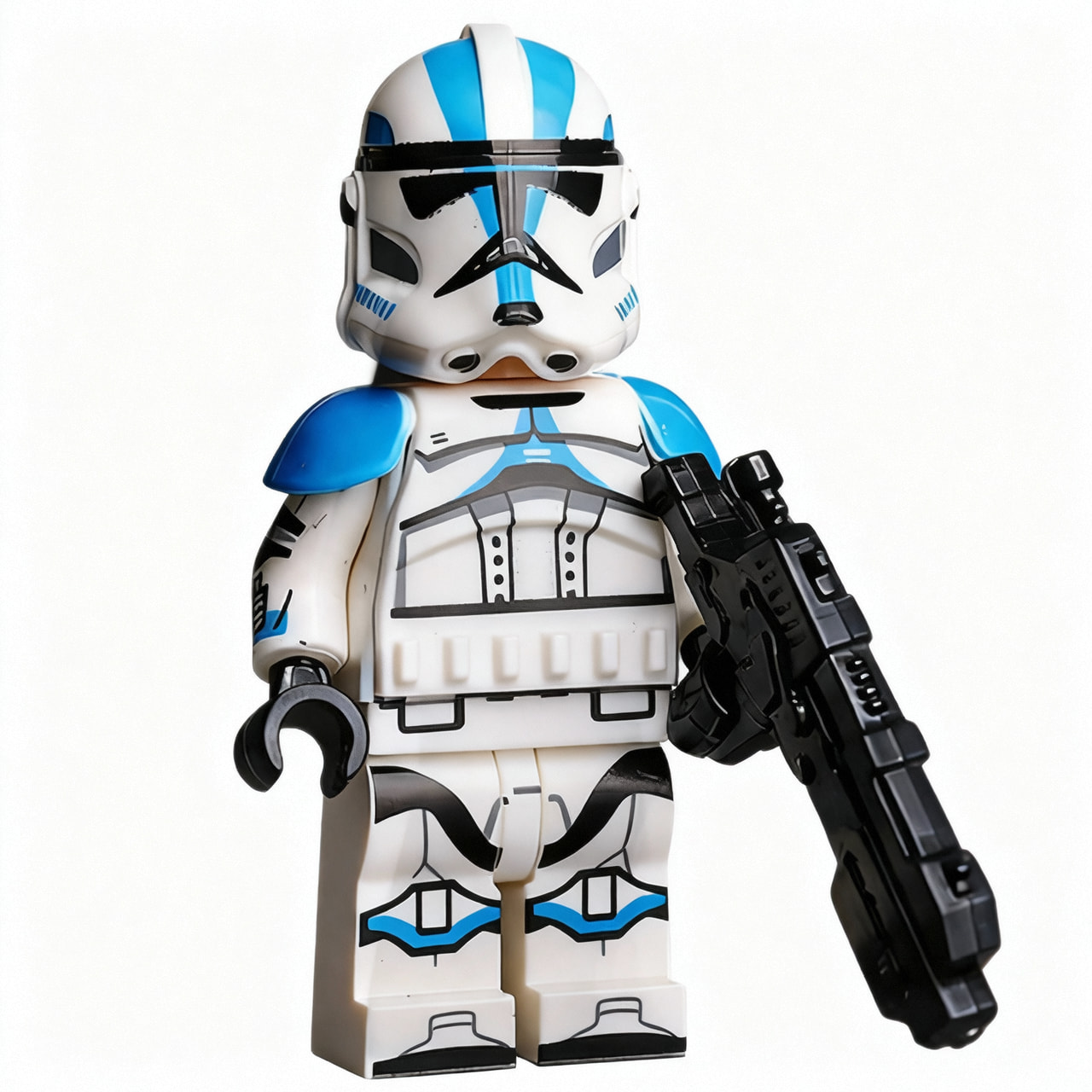 Star Wars Captain Rex Custom Minifigure Standing Holding Blaster High-Quality ABS Plastic