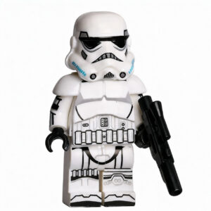Star Wars First Order Stormtrooper Custom Minifigure Holding Blaster High-Quality ABS Plastic Compatible with Building Blocks
