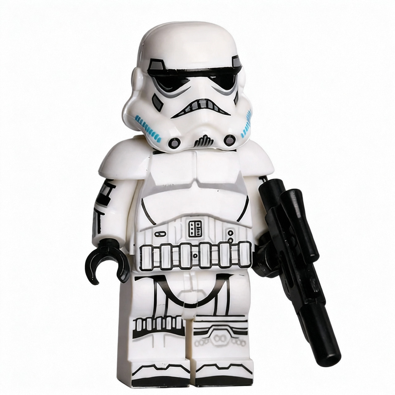 Star Wars First Order Stormtrooper Custom Minifigure Holding Blaster High-Quality ABS Plastic Compatible with Building Blocks