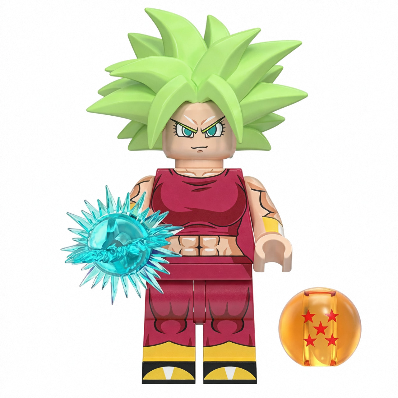 Dragon Ball Kefla Custom Minifigure Super Saiyan Energy Sphere Dragon Ball Premium ABS Material