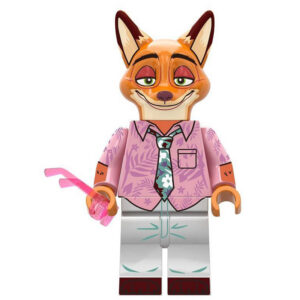 Zootopia Nick Wilde Custom Minifigure Holding Crystal Casual Pose Premium ABS Material Collectible