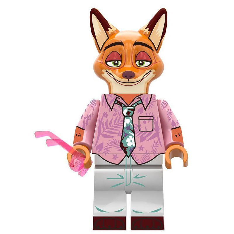 Zootopia Nick Wilde Custom Minifigure Holding Crystal Casual Pose Premium ABS Material Collectible