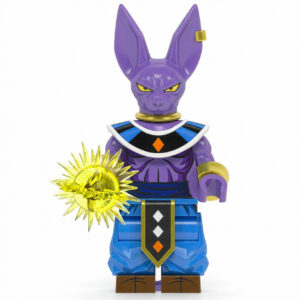 Dragon Ball Beerus Custom Minifigure Holding Energy Sphere Destroyer Form High-Quality ABS Plastic Compatible with Building Bricks