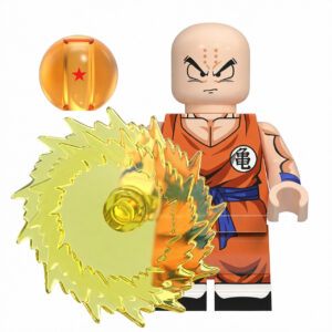 Dragon Ball Krillin Custom Minifigure Kamehameha Energy Attack High-Quality ABS Plastic Building Blocks Compatible