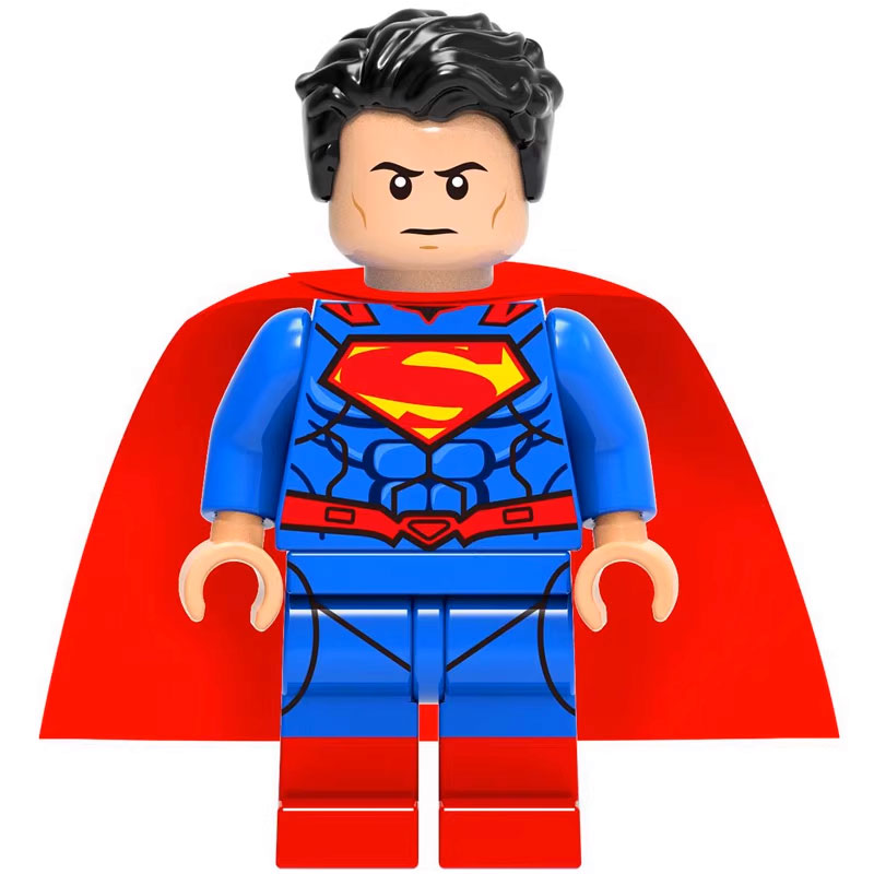 DC Comics Superman Custom Minifigure Standing Classic Pose High-Quality ABS Plastic Precision Injection Molding Compatible with Major Brick Systems