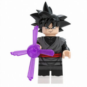 Dragon Ball Goku Black Custom Minifigure Base Form Holding Energy Weapon Premium ABS Material