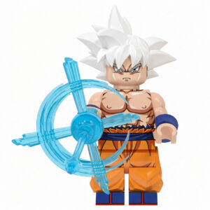 Dragon Ball Universe Son Goku Ultra Instinct Custom Minifigure Energy Aura Combat Ready High-Quality ABS Plastic Compatible with Building Bricks