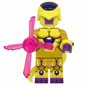 Dragon Ball Golden Frieza Custom Minifigure Resurrection F Holding Energy Weapon High-Quality ABS Compatible with Brick System