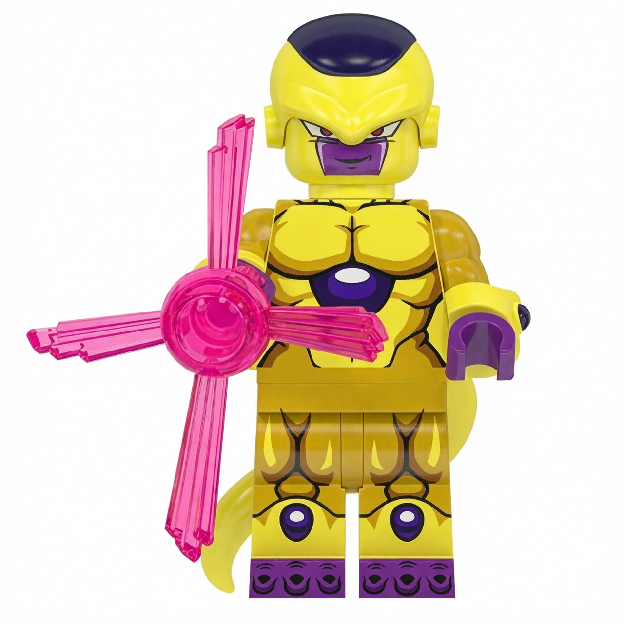 Dragon Ball Golden Frieza Custom Minifigure Resurrection F Holding Energy Weapon High-Quality ABS Compatible with Brick System