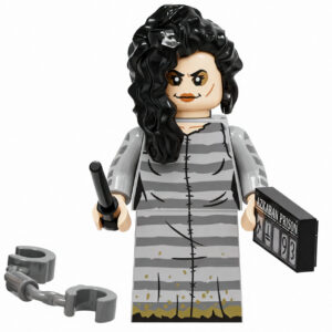 Harry Potter Bellatrix Lestrange Custom Minifigure Azkaban Prison Holding Wand Chain Cuffs Collectible Universe Compatible Building Bricks