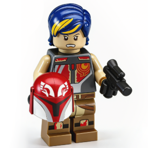 Star Wars Sabine Wren Custom Minifigure Holding Helmet Blaster Ready High-quality ABS plastic precision injection molding