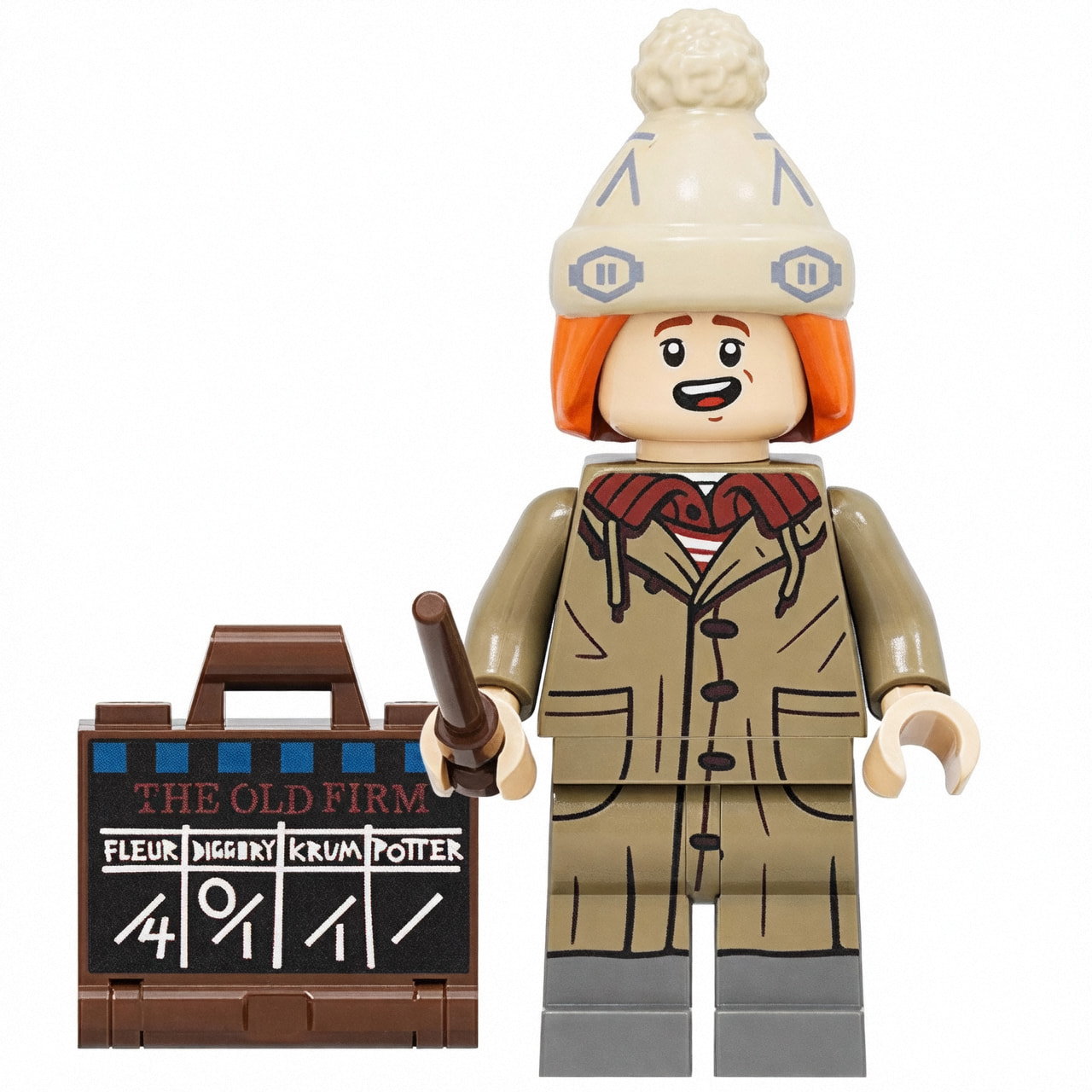 Harry Potter Fred Weasley Custom Minifigure Holding Clapperboard Movie Theme High-Quality ABS Plastic Compatible with Building Bricks