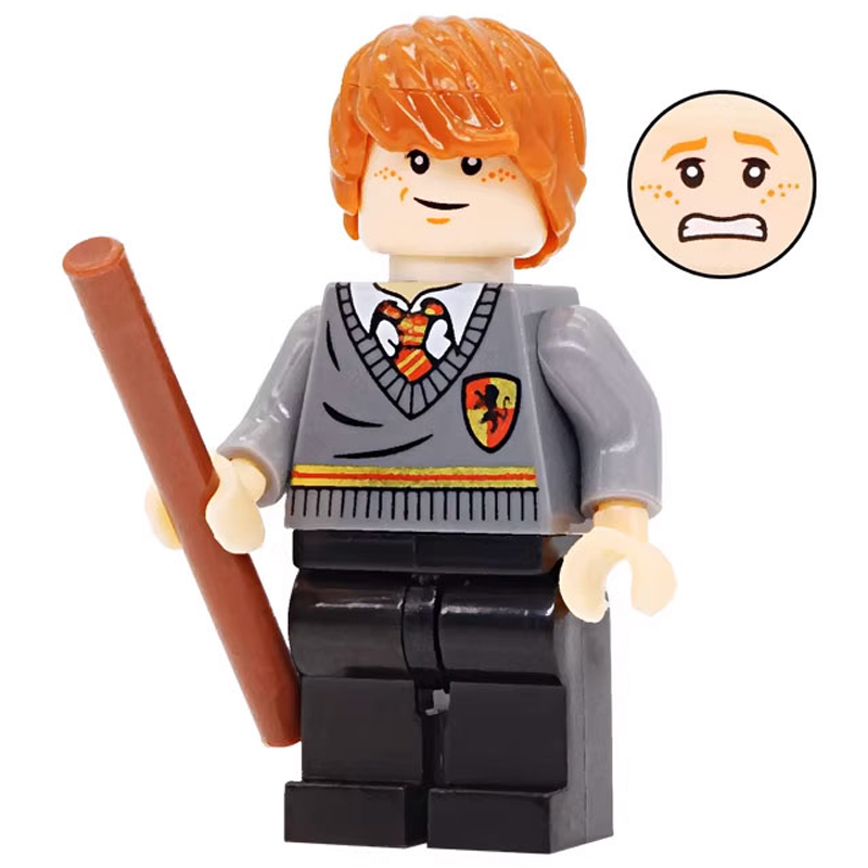Harry Potter Ron Weasley Custom Minifigure Student Holding Wand Movie Accurate Details Collectible Universe