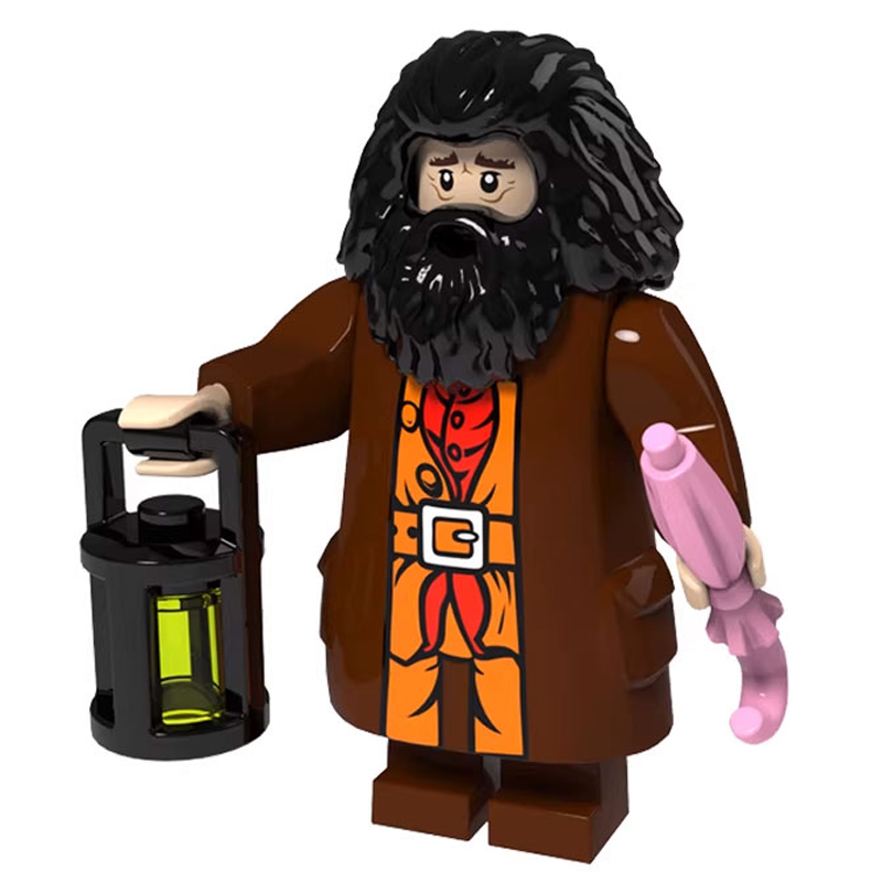 Harry Potter Rubeus Hagrid Custom Minifigure Holding Lantern Carrying Umbrella Premium ABS Material High-Quality Print