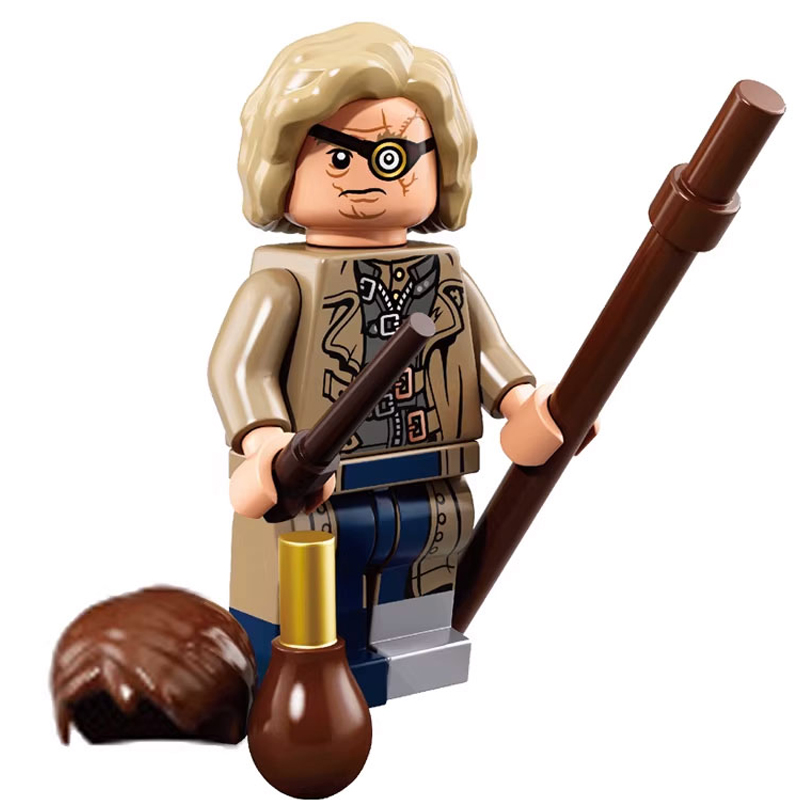 Harry Potter Alastor Mad-Eye Moody Custom Minifigure Auror Magic Wand Eye Patch Premium ABS Collectible