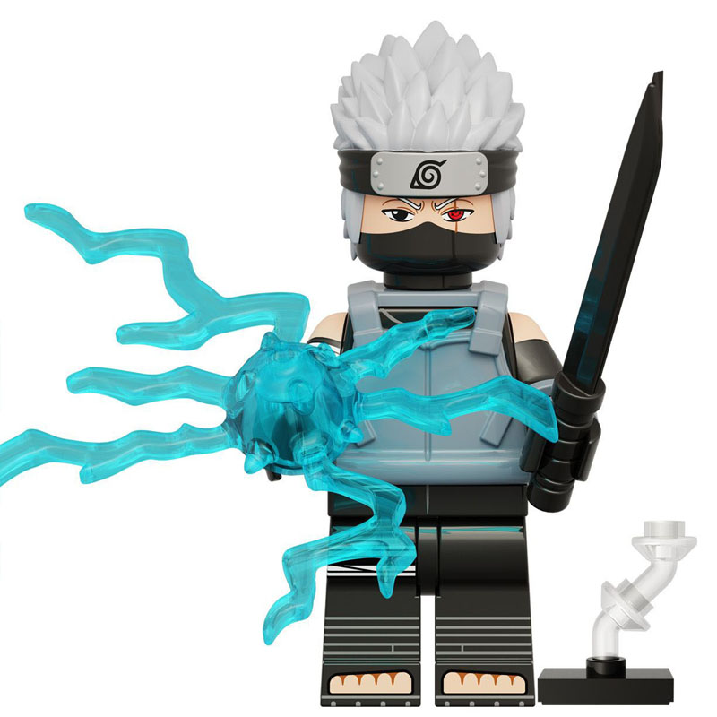 Naruto Hatake Kakashi Custom Minifigure Anbu Black Ops Chidori Ninja Battle High-Quality ABS Plastic Compatible with Building Bricks