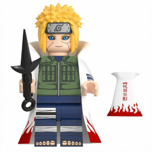 Naruto Namikaze Minato Custom Minifigure Fourth Hokage Holding Kunai High-Quality ABS Plastic Precision Molded