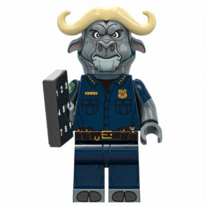 Zootopia Chief Bogo Custom Minifigure Police Officer Holding Height Chart Premium ABS Collectible