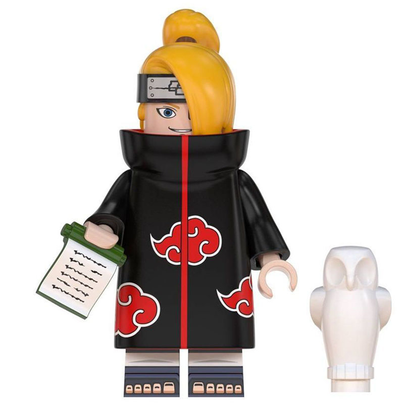 Naruto Deidara Custom Minifigure Explosion Artist Holding Scroll Owl Companion Premium ABS Collectible