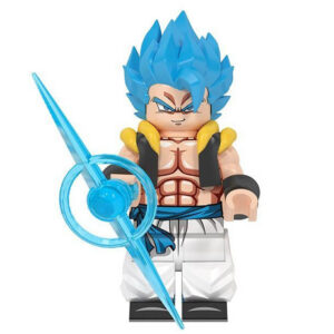 Dragon Ball Gogeta Custom Minifigure Super Saiyan Blue Holding Energy Sword Premium ABS Material