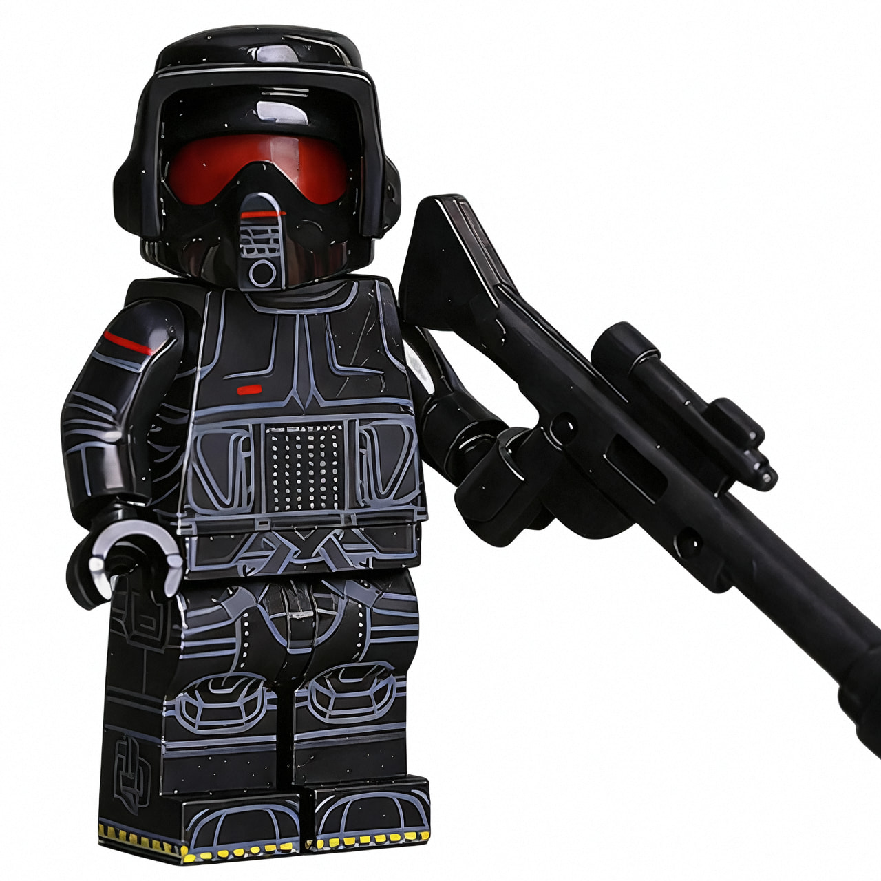 Star Wars Shadow Scout Trooper Custom Minifigure Holding Blaster Standing Pose Premium ABS Plastic Building Blocks Compatible