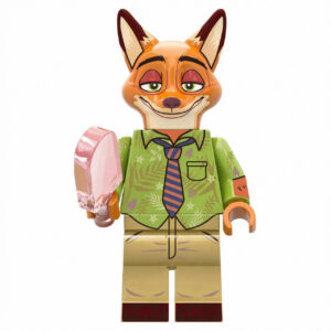Zootopia Nick Wilde Custom Minifigure Holding Pink Crystal Casual Outfit Movie Accurate Collectible