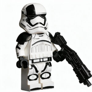 Star Wars First Order Stormtrooper Custom Minifigure Holding Blaster Standing Ready High-quality ABS plastic precision injection molding compatible with building bricks