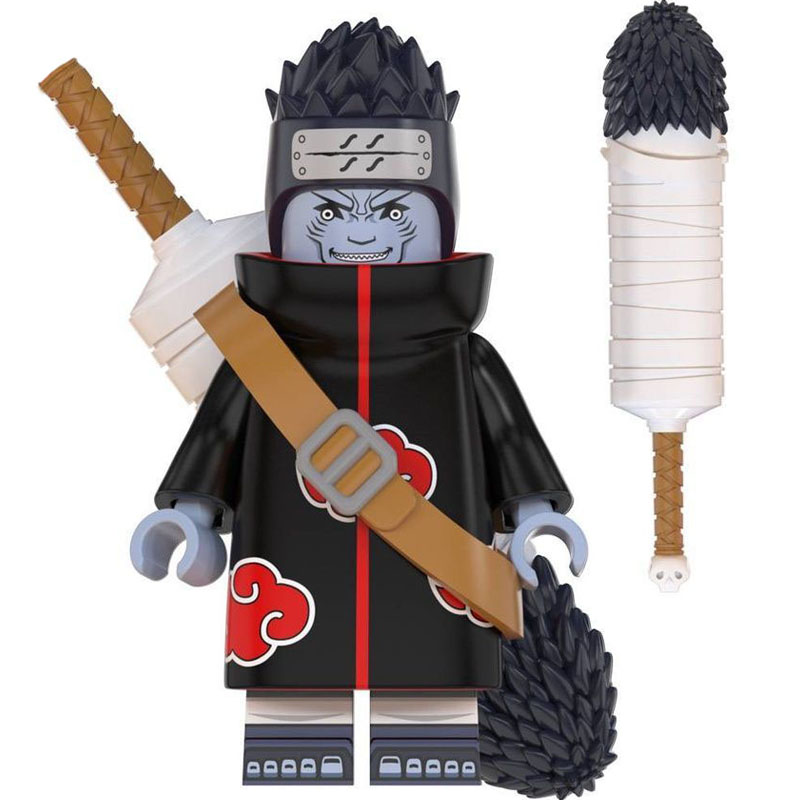 Naruto Kisame Hoshigaki Custom Minifigure Akatsuki Member Sword Wielder Shark Skin Tail High-Quality ABS Plastic Compatible with Major Brick Systems