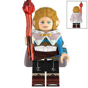 The Legend of Zelda Princess Zelda Custom Minifigure Holding Master Sword Magic Staff Royal Attire High-Quality Collectible