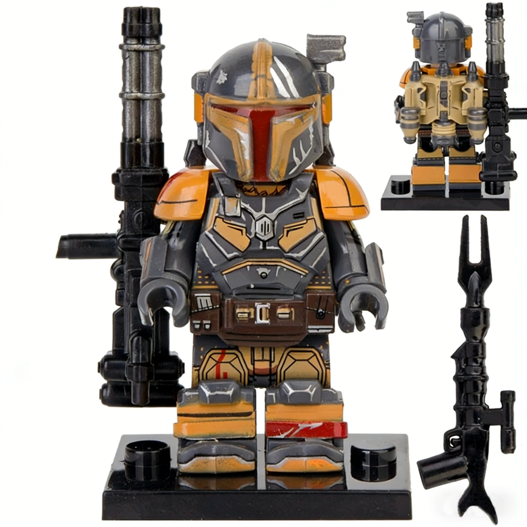Star Wars Mandalorian Custom Minifigure Heavy Infantry Armed Battle Ready High-Quality ABS Plastic Compatible with Major Brick Systems