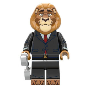 Zootopia Mayor Lionheart Custom Minifigure Holding Briefcase Formal Attire Collectible Universe High-Quality ABS Plastic