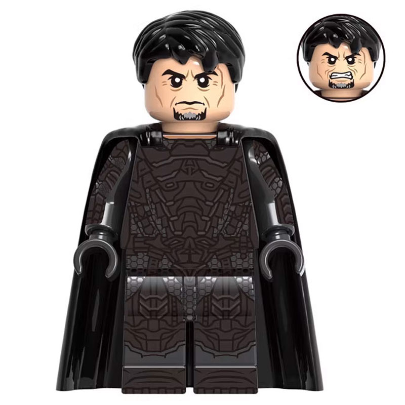 DC Comics General Zod Custom Minifigure Standing Angry Expression Premium ABS Material Compatible with Building Bricks