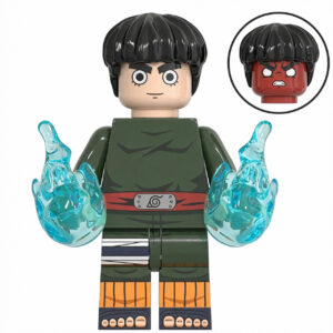 Naruto Rock Lee Custom Minifigure Eight Gates Chakra Energy Fighting Pose High-Quality ABS Plastic Compatible with Major Building Blocks