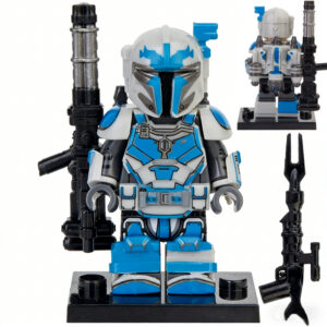 Star Wars White & Blue Heavy Infantry Custom Minifigure Armed Battle-ready Limited Edition Movie Accurate Details