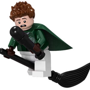 Harry Potter Oliver Wood Custom Minifigure Flying on Broomstick Quidditch Action Collectible