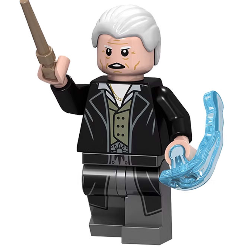 Harry Potter Gellert Grindelwald Custom Minifigure Holding Wand Magic Spell Premium ABS Material