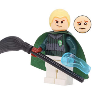 Harry Potter Draco Malfoy Custom Minifigure Quidditch Flying on Broomstick Collectible Universe Compatible with Major Blocks