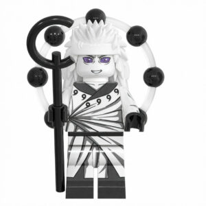 Naruto Six Paths Madara Uchiha Custom Minifigure God Mode Holding Staff Rinnegan Eyes Premium ABS Material