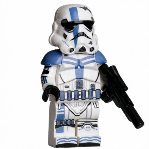 Star Wars 501st Legion Clone Captain Custom Minifigure Holding Blaster Standing Pose High-quality ABS Plastic Precision Injection Molding