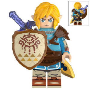 The Legend of Zelda Link Custom Minifigure Soldier Armor Holding Sword and Shield High-Quality Collectible