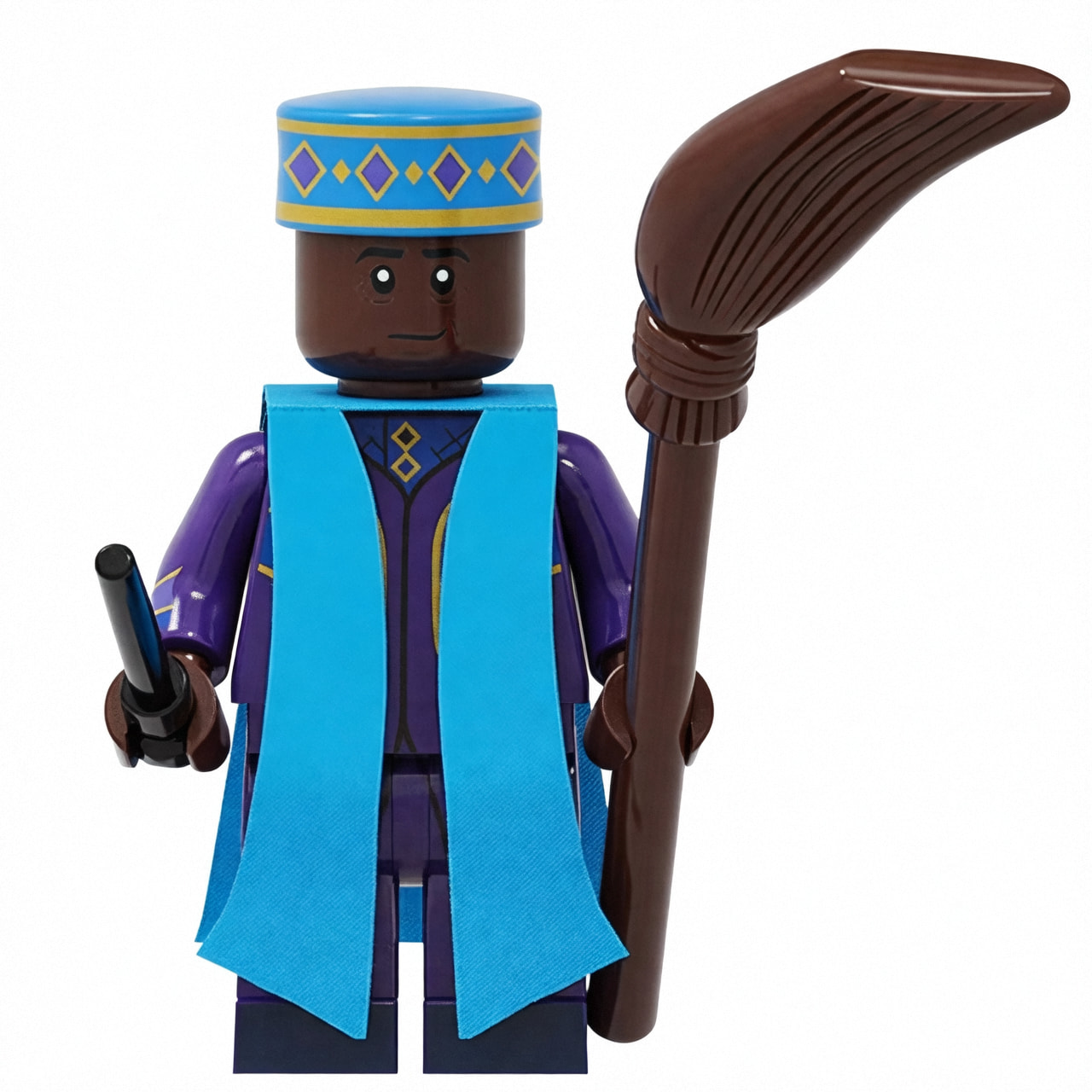 Harry Potter Neville Longbottom Custom Minifigure Holding Broomstick Wizarding Attire High-quality ABS plastic precision injection molding compatible with major brick systems