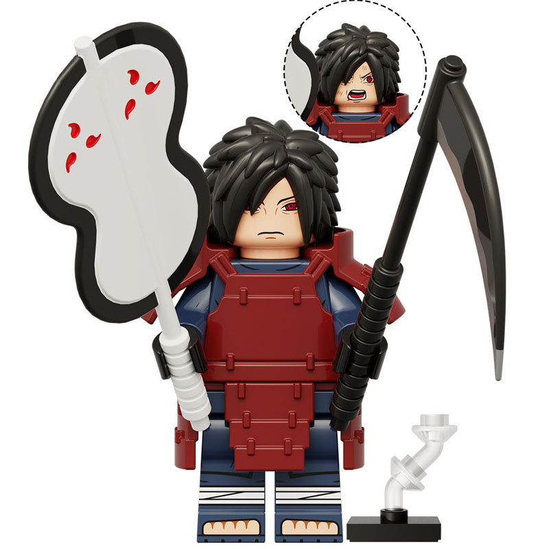 Naruto Uchiha Madara Custom Minifigure Reanimated Holding Flag and Scythe Premium ABS Material Hand Assembled Quality