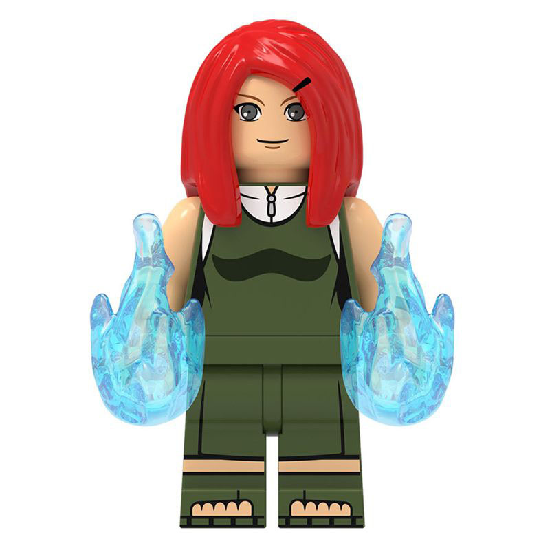 Naruto Uzumaki Kushina Custom Minifigure Chakra Fire Release Red Hot Anime Universe Brick System Compatible High-Quality ABS Plastic