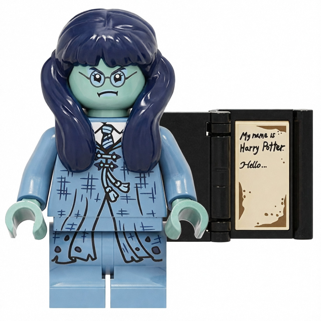 Harry Potter Moaning Myrtle Custom Minifigure Ghost Holding Book Collectible Universe Compatible