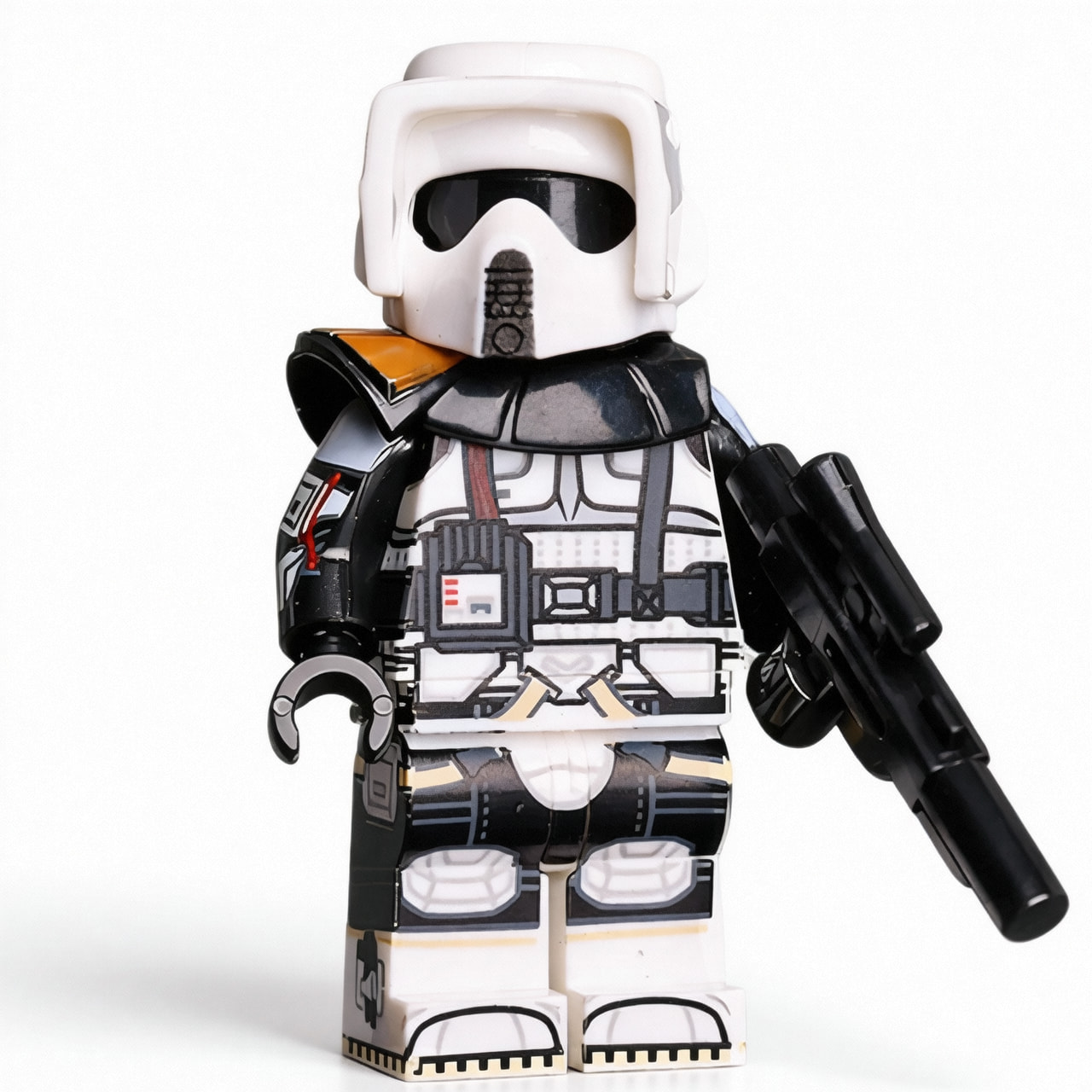 Star Wars Scout Trooper Commander Custom Minifigure Holding Blaster Command Role High-Quality ABS Plastic Compatible with Major Brick Systems