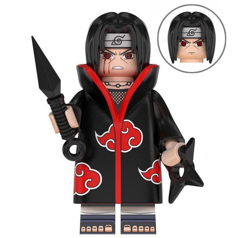 Naruto Uchiha Itachi Custom Minifigure Akatsuki Member Holding Kunai Shuriken High-quality ABS plastic precision injection molding